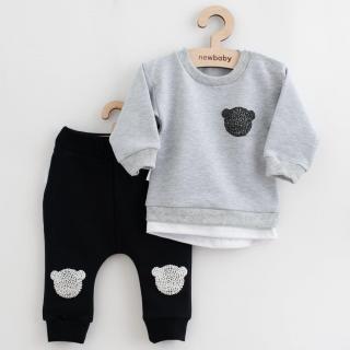 NEW BABY Dojčenská súprava tričko a tepláčky Brave Bear ABS sivá bavlna/elastan 62 (3-6m)