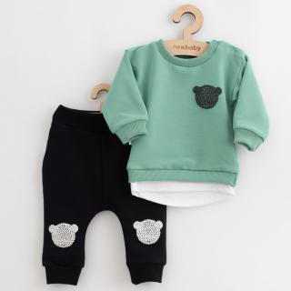 NEW BABY Dojčenská súprava tričko a tepláčky Brave Bear ABS zelená bavlna/elastan 56 (0-3m)