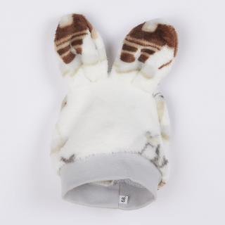 NEW BABY Dojčenská Wellsoft čiapočka s uškami Eskimo 100% polyester, 100% bavlna 56/62