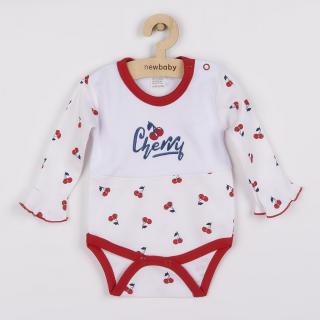 NEW BABY Dojčenské bavlnené body s dlhým rukávom Cherry 80 100% bavlna 80 (9-12m)