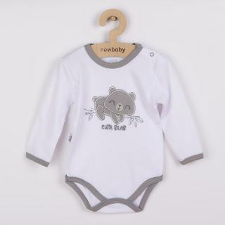NEW BABY Dojčenské bavlnené body s dlhým rukávom Cute Bear 86 100% bavlna 86 (12-18m)
