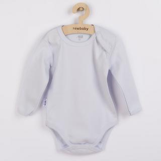 NEW BABY Dojčenské bavlnené body s dlhým rukávom Pastel sivé 80 100% bavlna 80 (9-12m)