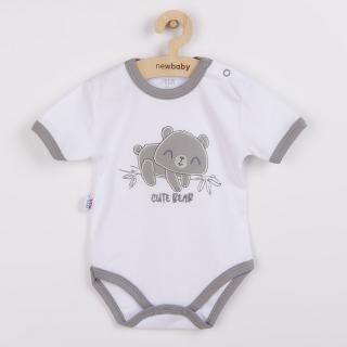NEW BABY Dojčenské bavlnené body s krátkym rukávom Cute Bear 80 100% Bavlna 80 (9-12m)