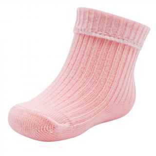 NEW BABY Dojčenské bavlnené ponožky ružové 56 Bavlna/Polyamid/Elastan 56 (0-3m)
