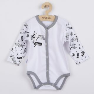 NEW BABY Dojčenské body celorozopínacie Music 56 100% bavlna 56 (0-3m)