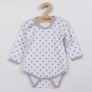 NEW BABY Dojčenské body Classic II sivé s hviezdičkami 86 100% bavlna 86 (12-18m)