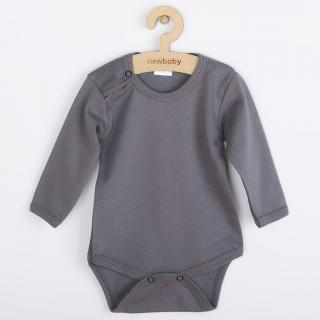 NEW BABY Dojčenské body Classic II tmavo sivé 62 100% bavlna 62 (3-6m)