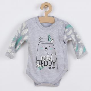 NEW BABY Dojčenské body s bočným zapínaním Wild Teddy 50 100% bavlna 50