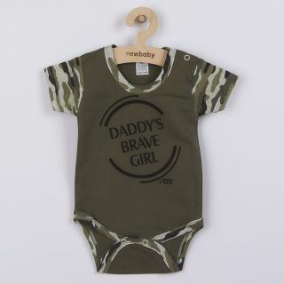 NEW BABY Dojčenské body s krátkym rukávom Army girl 92 100% Bavlna 92 (18-24m)