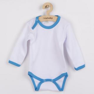 NEW BABY Dojčenské body s modro-tyrkysovým lemom 100% Bavlna 80 (9-12m)