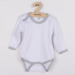 NEW BABY Dojčenské body so sivým lemom 100% Bavlna 68 (4-6m)