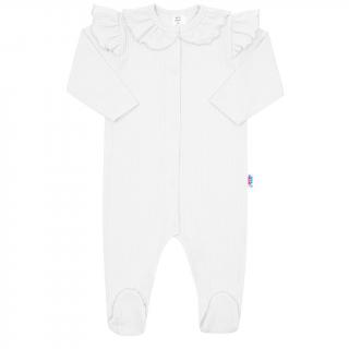 NEW BABY Dojčenský bavlnený overal Stripes biely 74 100% Bavlna 74 (6-9m)