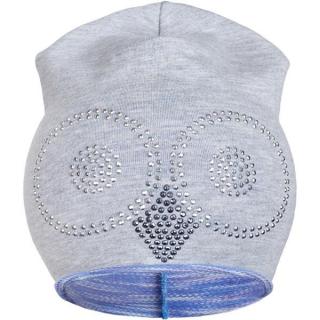NEW BABY Jarná čiapočka sova sivo-fialová 100% bavlna 110 (4-5r)