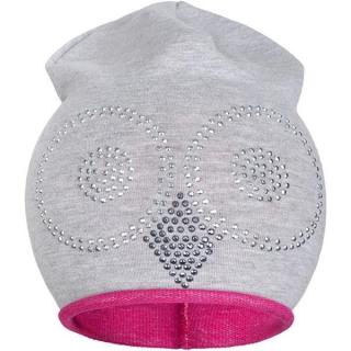 NEW BABY Jarná čiapočka sova sivo-ružová 100% bavlna 110 (4-5r)