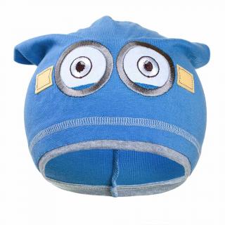 NEW BABY Jesenná detská čiapočka mimoň bledo modrá 100% bavlna 110 (4-5r)