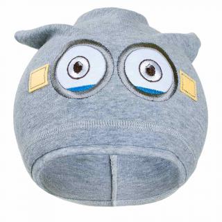 NEW BABY Jesenná detská čiapočka mimoň sivá 100% bavlna 110 (4-5r)