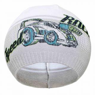 NEW BABY Jesenná detská čiapočka Racing sivá 100% bavlna 110 (4-5r)