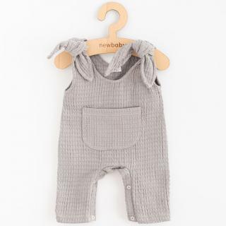 NEW BABY Kojenecké mušelínové lacláčky Comfort clothes sivá Bavlna 62 (3-6m)