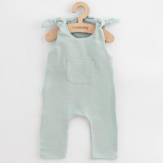 NEW BABY Kojenecké mušelínové lacláčky Soft dress mátová 100% bavlna 74 (6-9m)