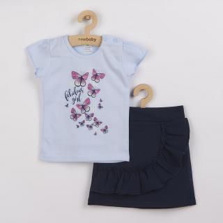 NEW BABY Kojenecké tričko se sukýnkou New Baby Butterflies modrá Bavlna 80 (9-12m)