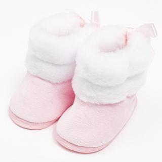 NEW BABY Kojenecké zimní kozačky růžové Bavlna/Polyester 3-6 m