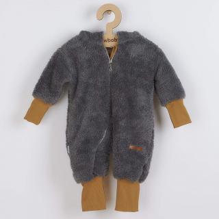 NEW BABY Luxusní dětský zimní overal Teddy bear šedý Bavlna/Polyester/Elastan 62 (3-6m)