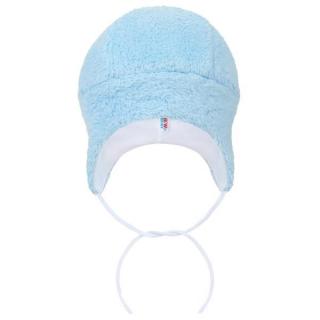 NEW BABY Zimní čepička Nice Bear modrá Bavlna/Polyester 74 (6-9m)