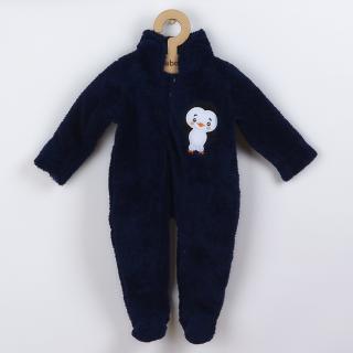 NEW BABY Zimní dětská kombinéza Penguin tmavě modrá Bavlna/Polyester/Antialergické vlákno 68 (4-6m)