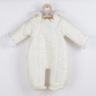 NEW BABY Zimní kojenecká kombinéza s kapucí a oušky Pumi cream Polyester/Antialergické vlákno 68 (4-6m)