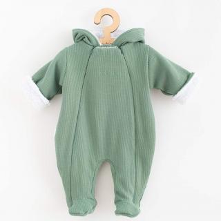 NEW BABY Zimní kojenecká kombinéza s kapucí Frosty mint Bavlna/Elastan/Welsoft/Polyesterové vlákno 80 (9-12m)