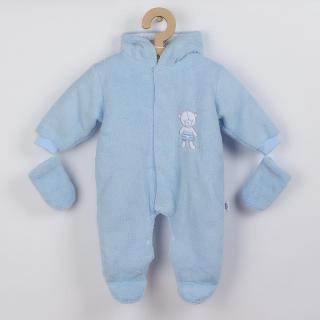 NEW BABY Zimní kombinézka Nice Bear modrá Bavlna/Polyester/Antialergické vlákno 74 (6-9m)