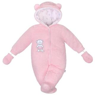 NEW BABY Zimní kombinézka Nice Bear ružová Bavlna/Polyester/Antialergické vlákno 74 (6-9m)