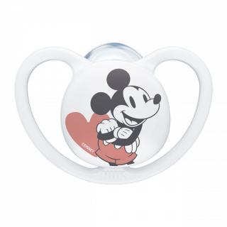 NUK Cumlík Space  Disney Mickey Mouse biela Plast/Silikon 0-6m