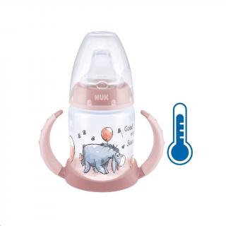 NUK Dojčenská fľaša na učenie Medvedík Pú s kontrolou teploty ružová Polypropylen 150 ml