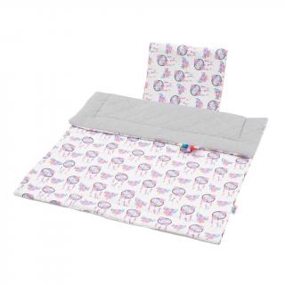 Obojstranný Set z Velvet do kočíka New Baby lapač snov sivý Bavlna/Polyester 75x100 cm, 30x35 cm
