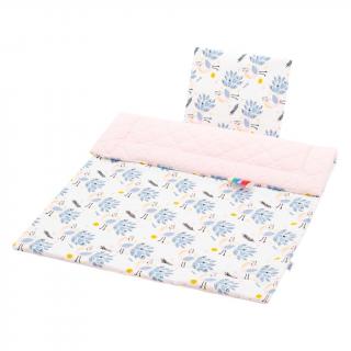 Obojstranný Set z Velvet do kočíka New Baby pávy ružový Bavlna/Polyester 75x100 cm, 30x35 cm