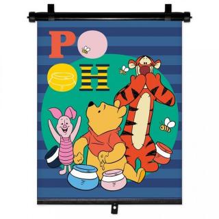 SEVEN Slnečná clona Roletka Macko Pu Funny  Plast, Polyester, 1 ks 36x45 cm