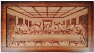 Drevený obraz &quot;posledná večera&quot; 120 x 66 cm