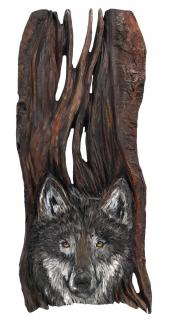 Drevený obraz Vlk  (80x32)