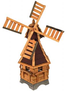 Drevený veterný mlyn záhradný, otočný, dekoračný 105 cm