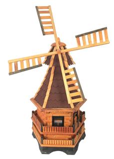 Drevený veterný mlyn záhradný, otočný, dekoračný 130 cm