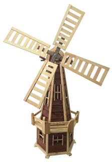 Drevený veterný mlyn záhradný, otočný, dekoračný 170 cm