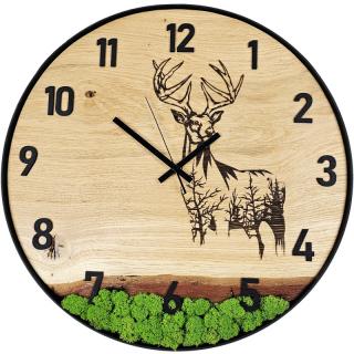 Machové hodiny, kruh 50 cm