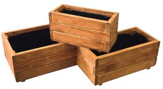 Sada drevených kvetináčov (3ks)
