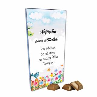 Čokoláda 100 g NAJLEPŠIA pani učiteľka 5 FOTOPOŠTA Druh čokolády: mliečna čokoláda