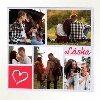Fotka na plátne rámik KOLÁŽ LÁSKA rôzne veľkosti Fotopošta Farba: ČERVENÝ, Veľkosť obrazu: 40X30