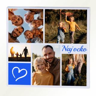 Fotka na plátne rámik KOLÁŽ NAJ OCKO rôzne veľkosti Fotopošta Farba: Modrá, Veľkosť obrazu: 40X30
