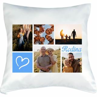 Obliečka s fotkou rámik Rodina1 koláž 40x40 cm FOTOpošta