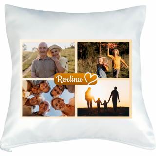 Vankúš s fotkou rámik Rodina2 koláž 40x40 cm FOTOpošta