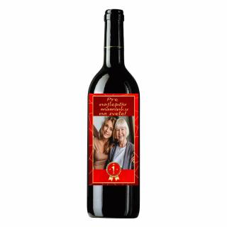 Víno s fotkou NAJLEPŠIA MAMINKA 0,75 l štandard FOTOpošta Víno výber: červené polosladké